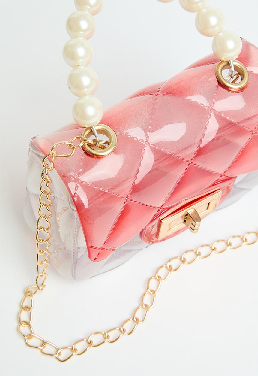 Pop Candy - Quilted hand bag - pink & blue