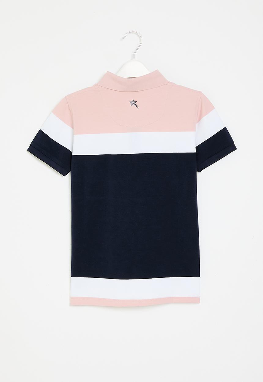 SOVIET - Boys y/dye stripe golfer - salmon