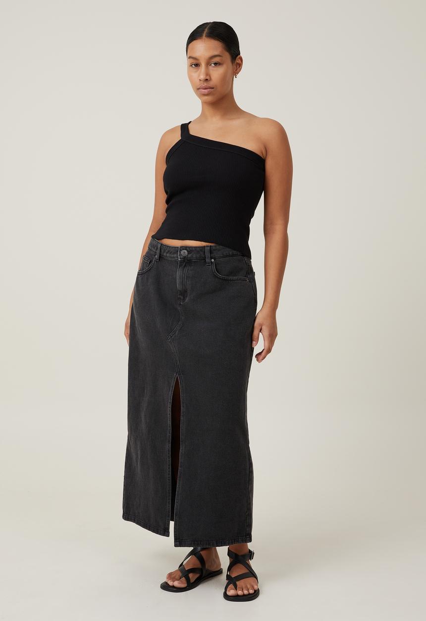 Cotton On - The 91 One Shoulder Tank - Black