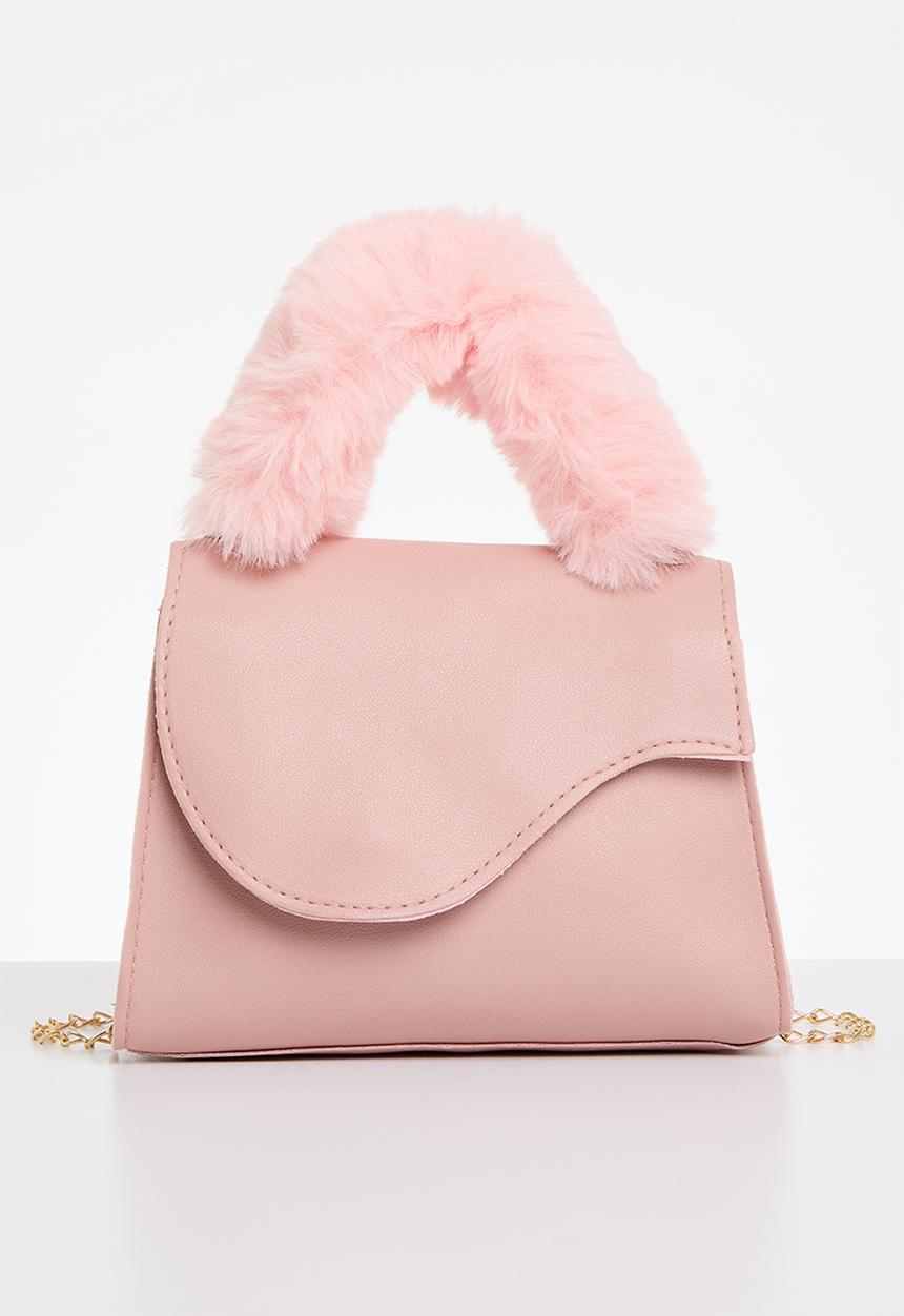 Pop Candy - Fur handle handbag - pink