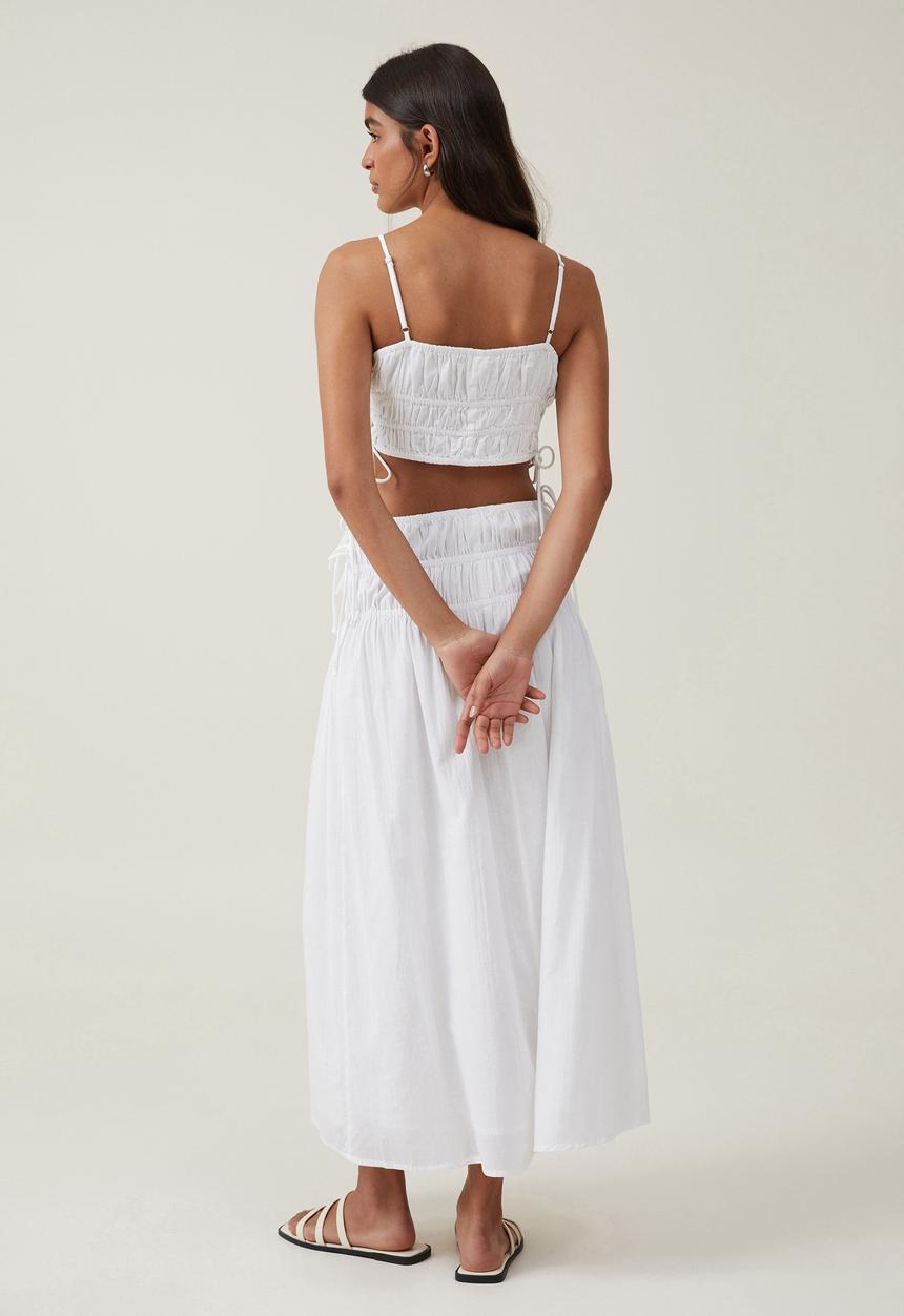Cotton On - Lucy Shirred Maxi Skirt - White