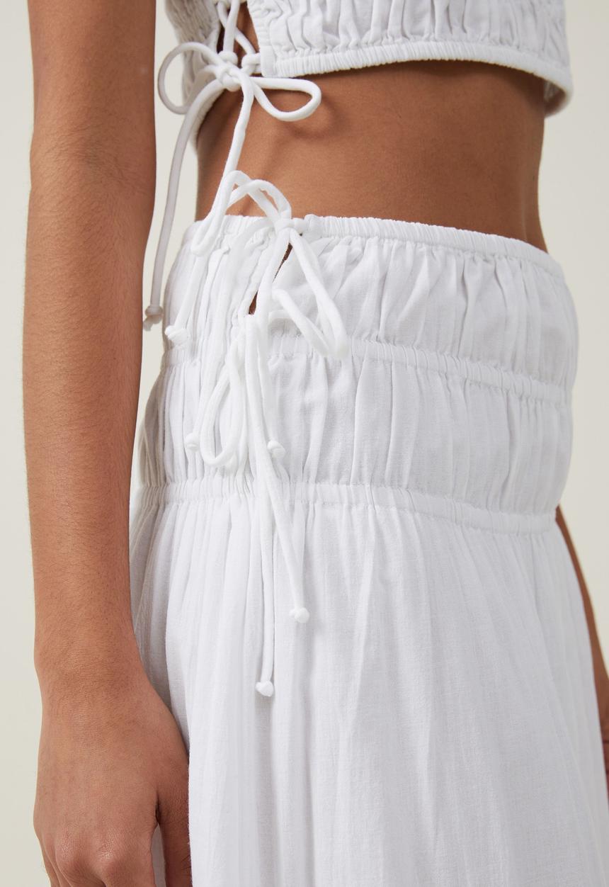 Cotton On - Lucy Shirred Maxi Skirt - White
