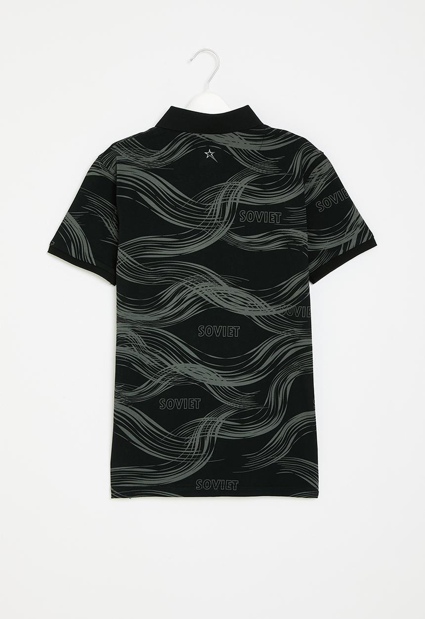 SOVIET - Short sleeve fashion golfer - black
