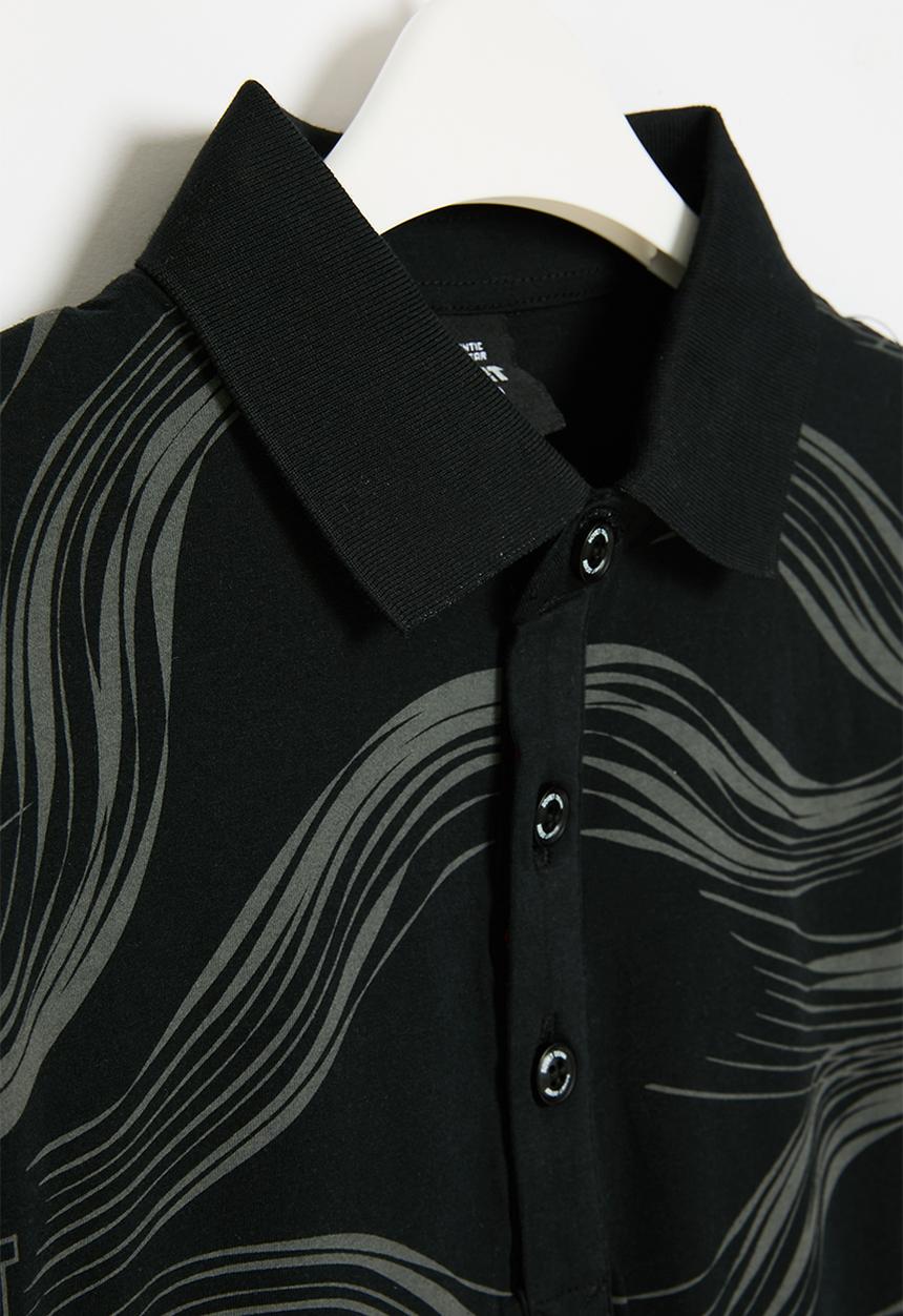 SOVIET - Short sleeve fashion golfer - black