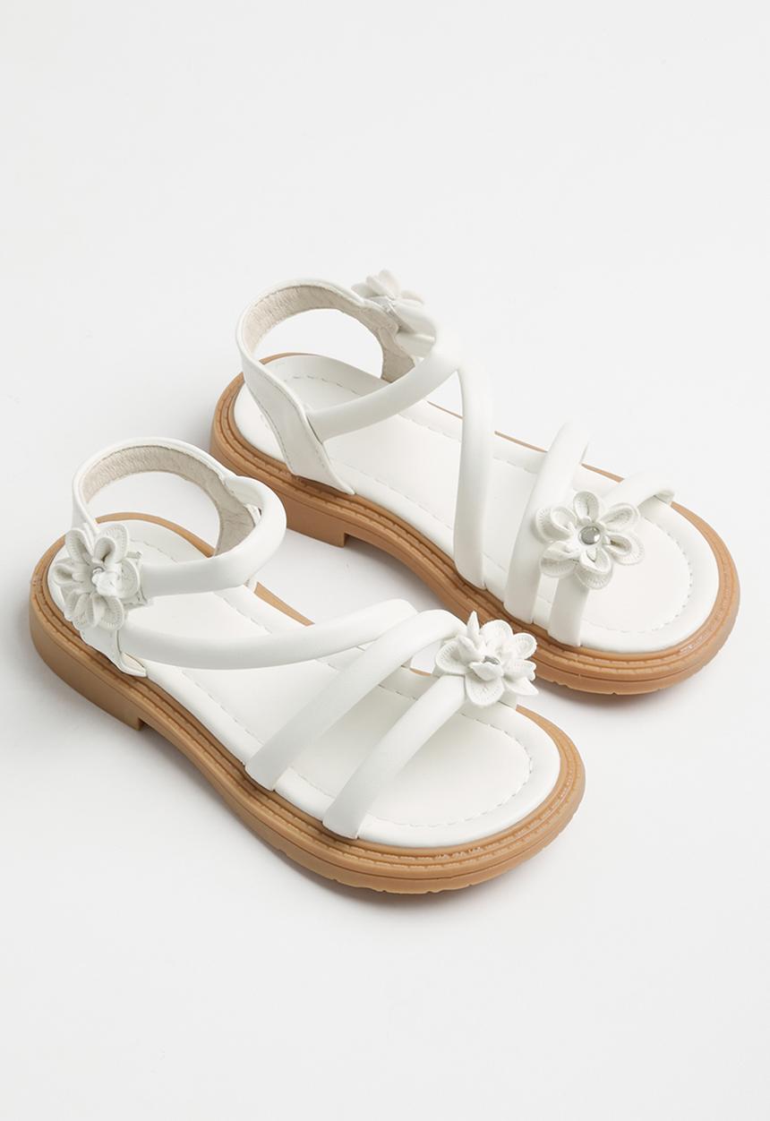 Pop Candy - Floral open toe sandals - white