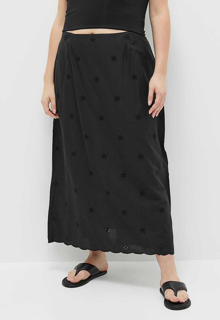 Cotton On - Plus Ellie Maxi Skirt - Cutwork Black