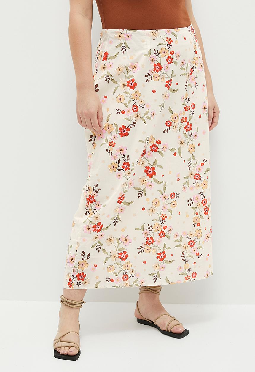 Cotton On - Plus Ellie Maxi Skirt - Dharma Floral Procelain