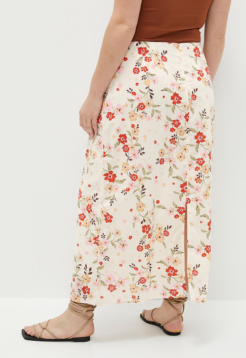 Cotton On - Plus Ellie Maxi Skirt - Dharma Floral Procelain