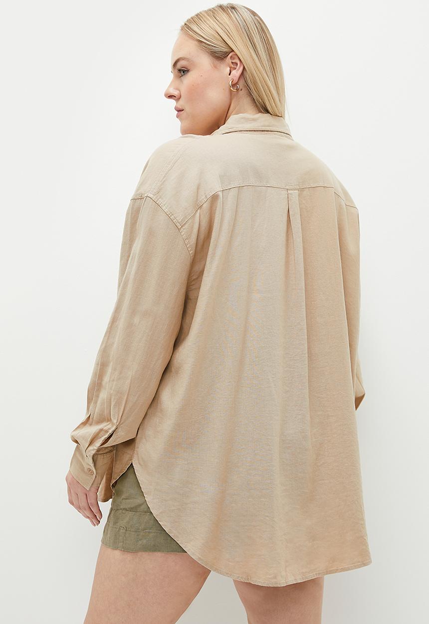 Cotton On - Plus Haven Long Sleeve Shirt - Mid Taupe