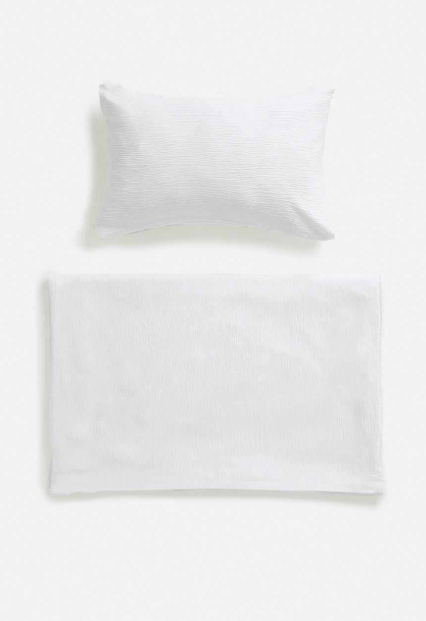 Sixth Floor - Soft crinkle duvet cover set - white