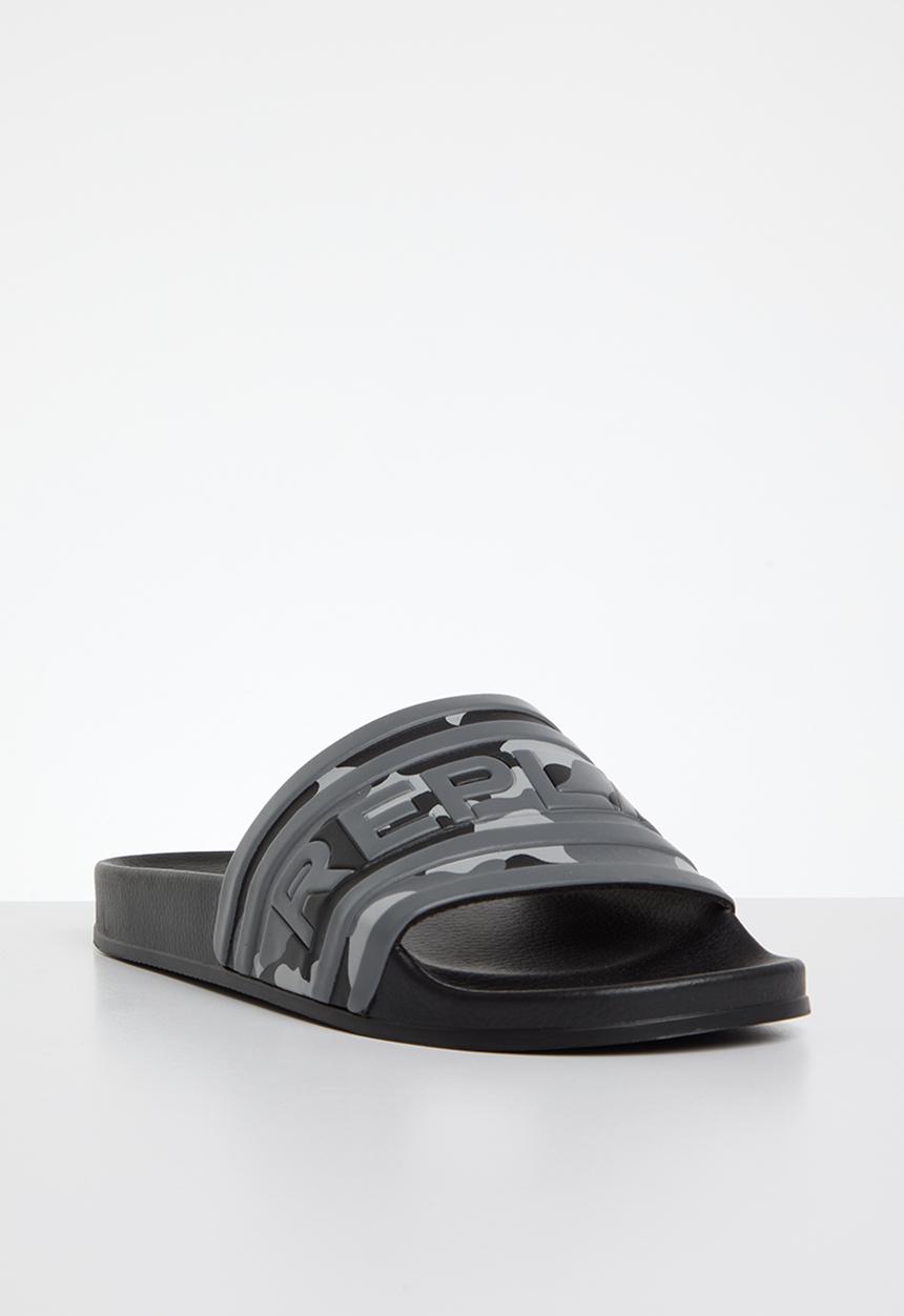 Replay - Up stripe slide - camo grey