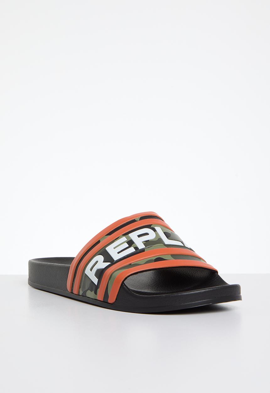 Replay - Up stripe slide - camo green