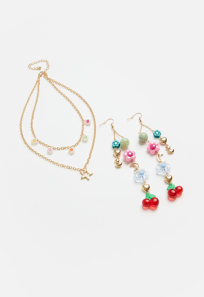Superbalist - Stormi earring and necklace set - gold