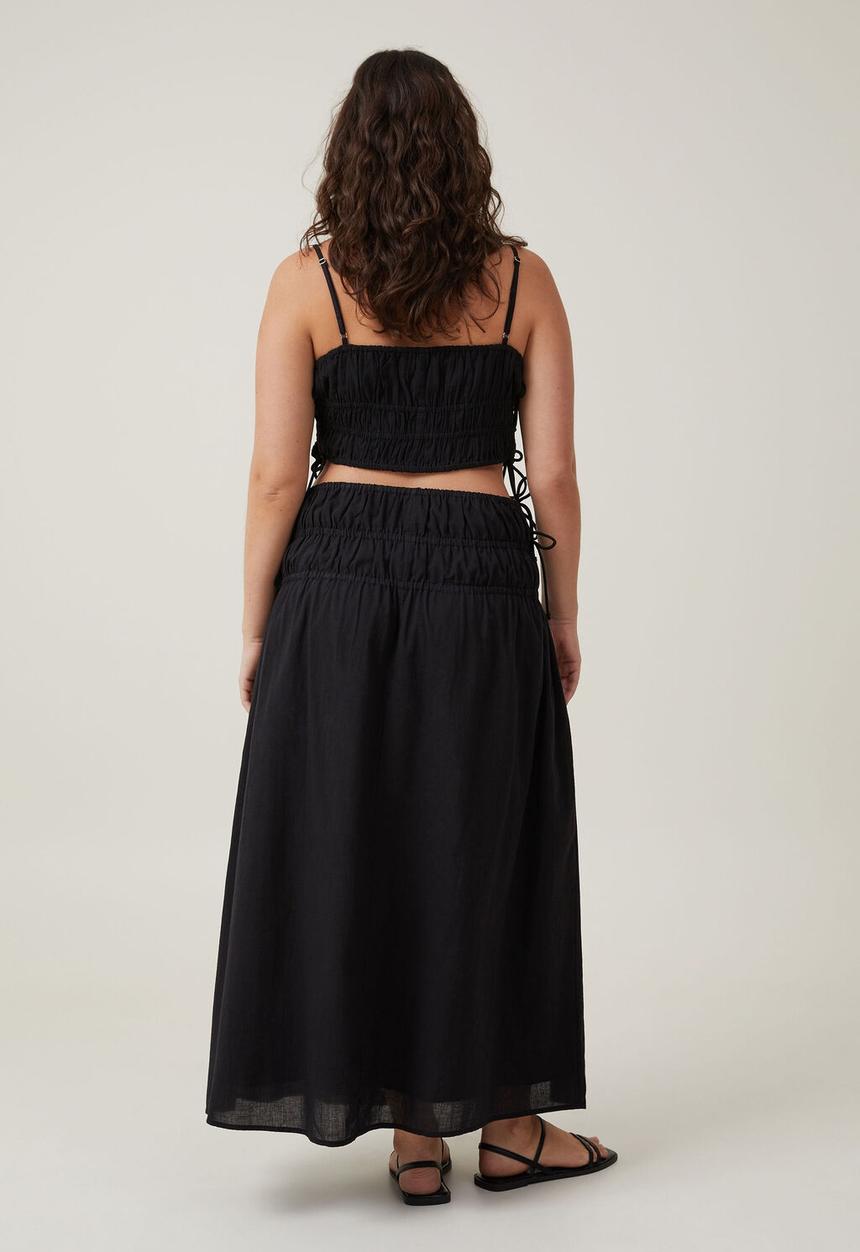 Cotton On - Plus lucy shirred xaxi skirt - black