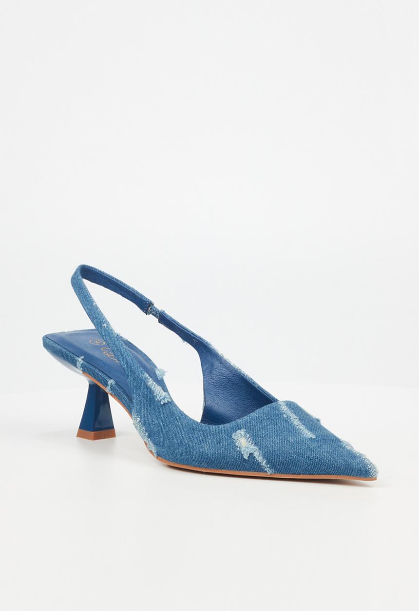 Miss Black - Luelle slingback court - blue
