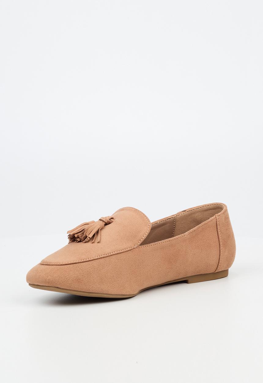 Miss Black - Jipsy stud detail loafer - taupe