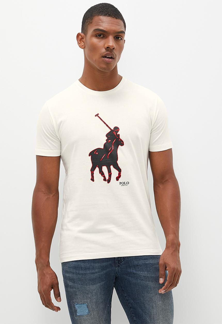 POLO - Mens short sleeve big pony tee - white 