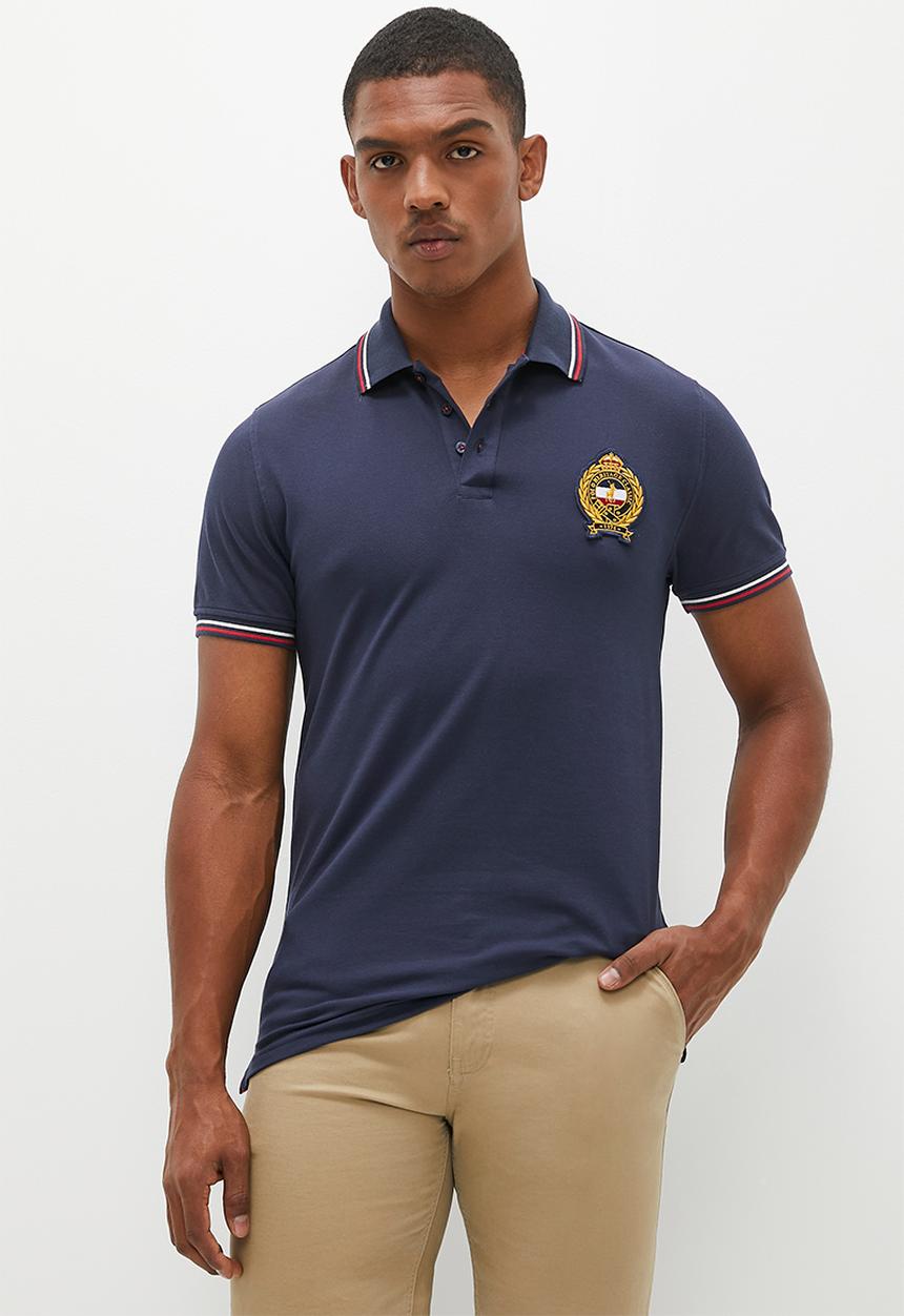 POLO - Men crest short sleeve golfer - navy