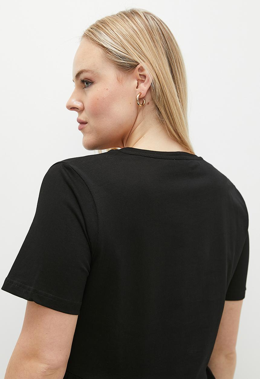 Me&B - Plus diagonal tee dress - black