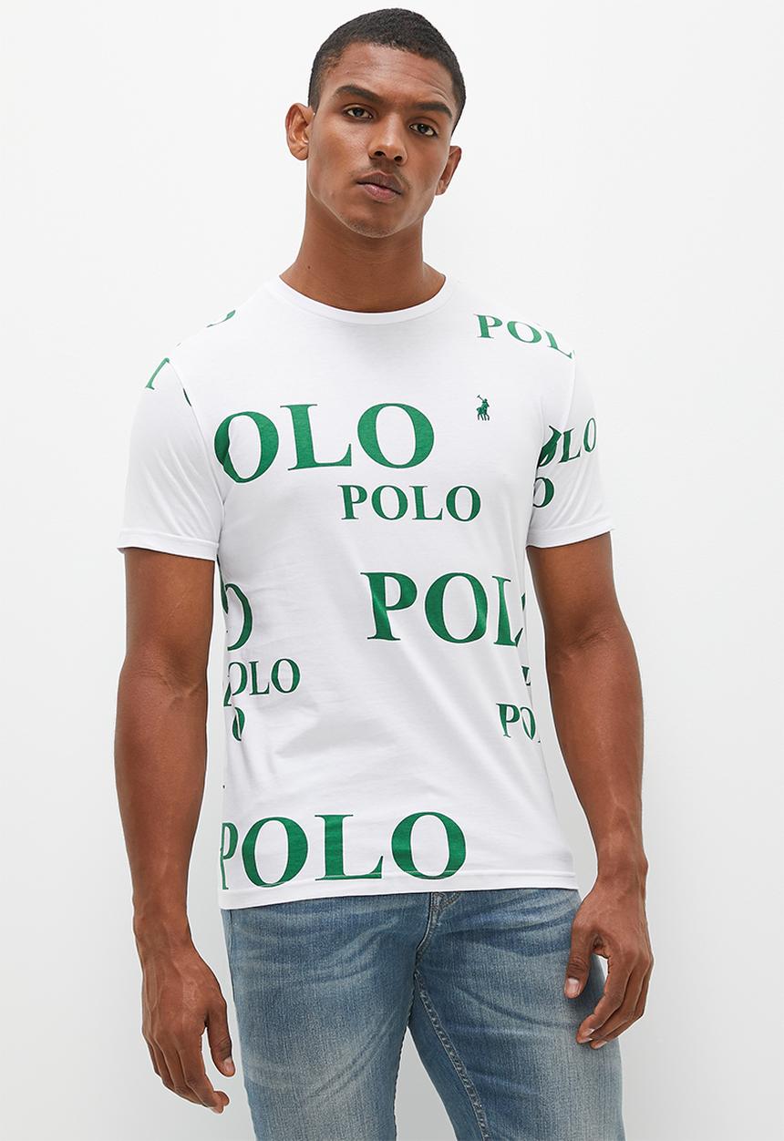 POLO - Mens short sleeve logo print tee - white