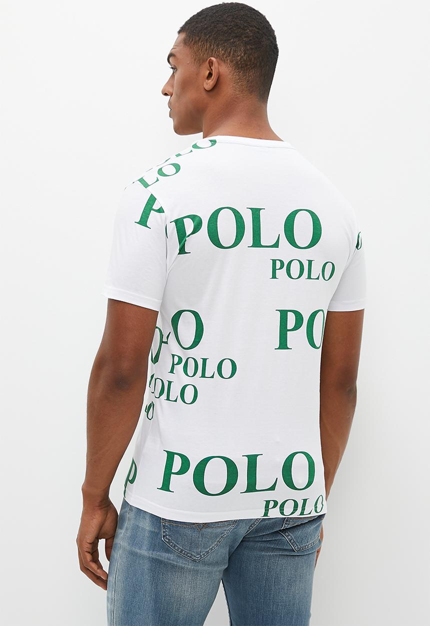 POLO - Mens short sleeve logo print tee - white