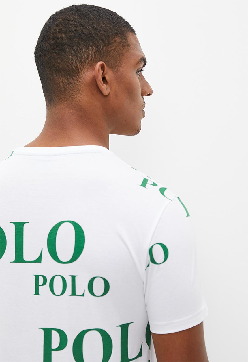 POLO - Mens short sleeve logo print tee - white