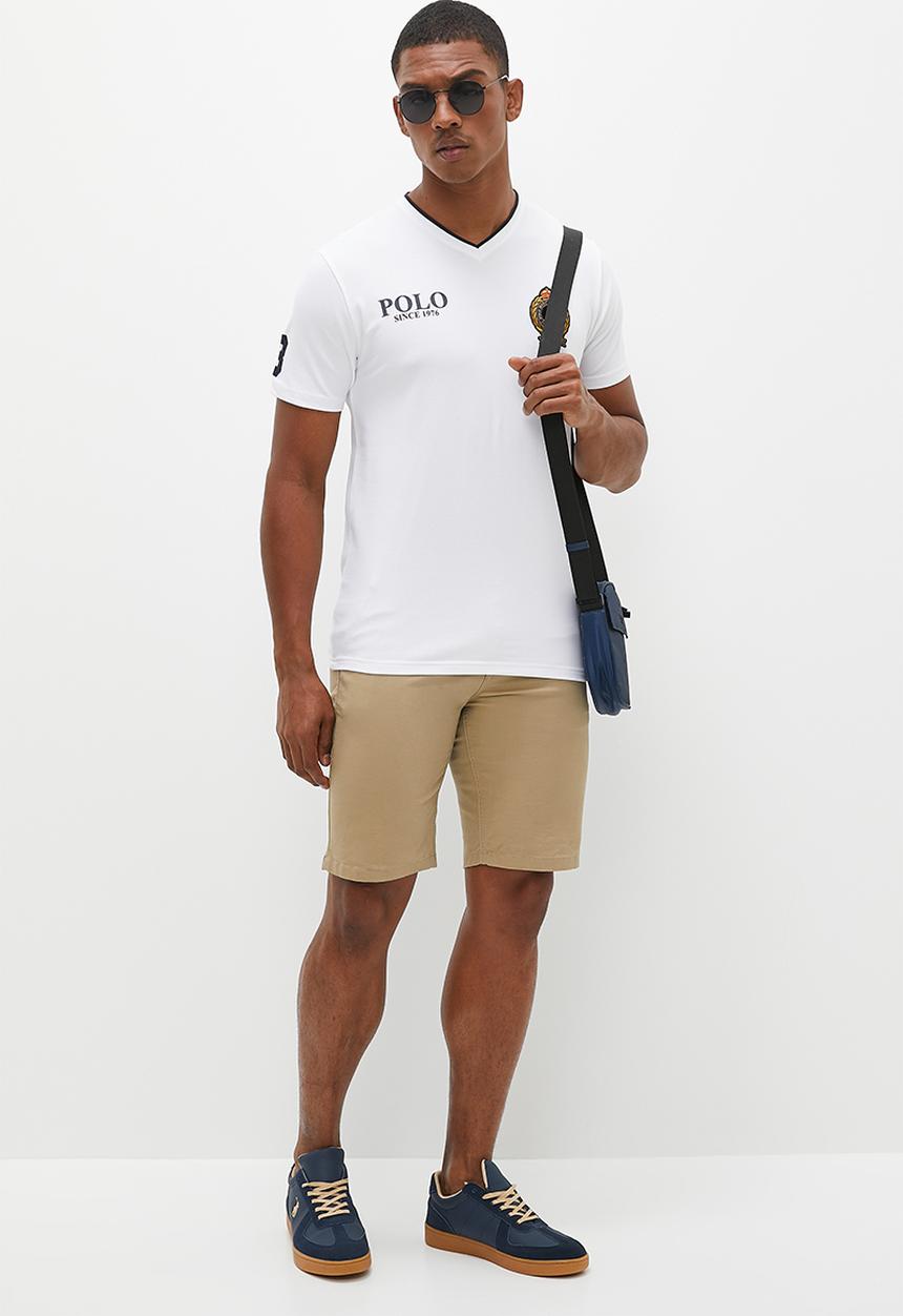 POLO - Mens short sleeve equestrian tee - white 