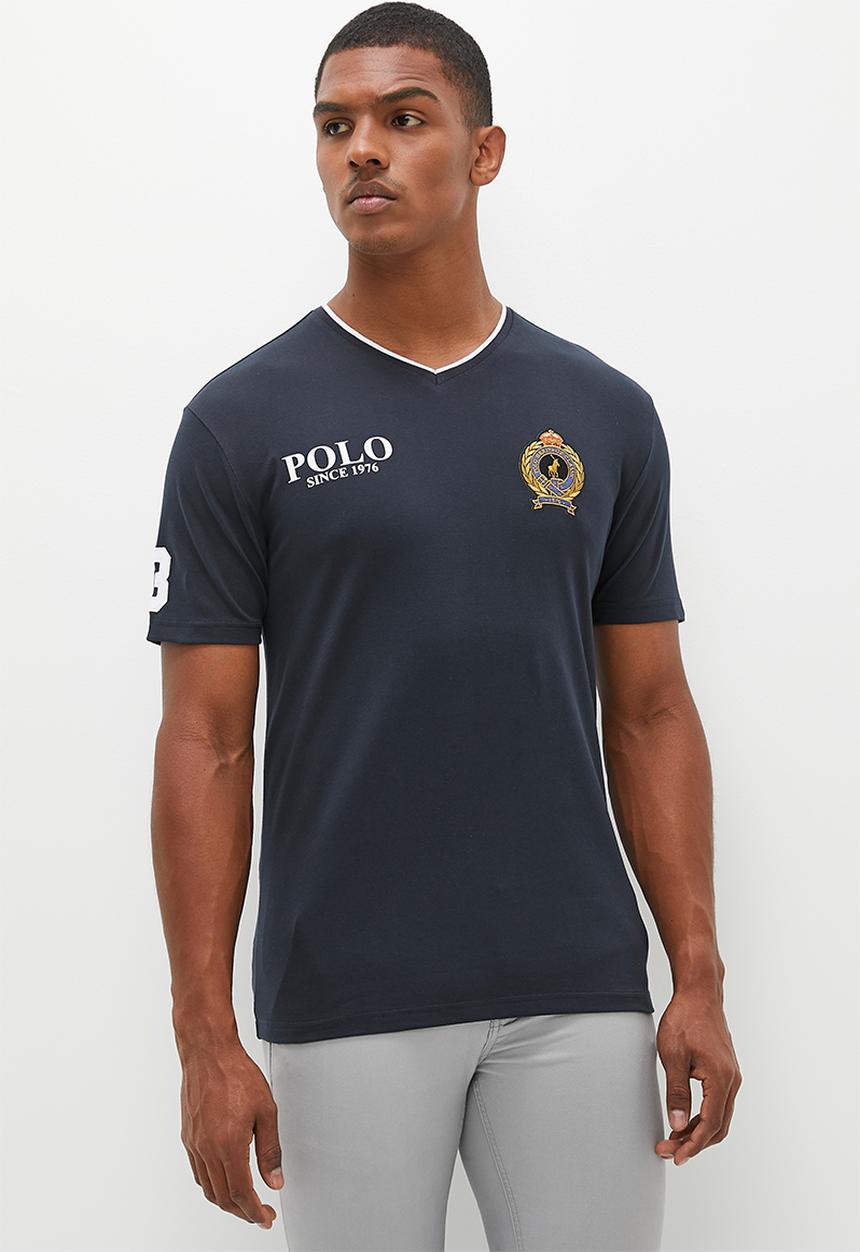 POLO - Mens short sleeve eqestrian tee - navy