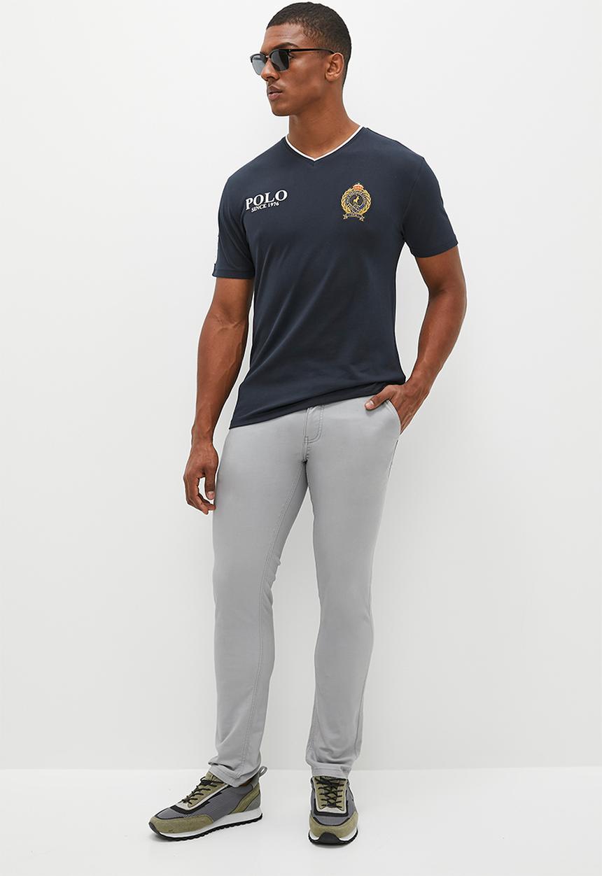 POLO - Mens short sleeve eqestrian tee - navy