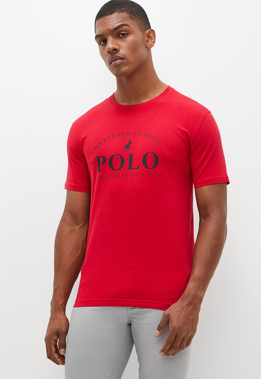 POLO - Mens heritage short sleeve tee - red