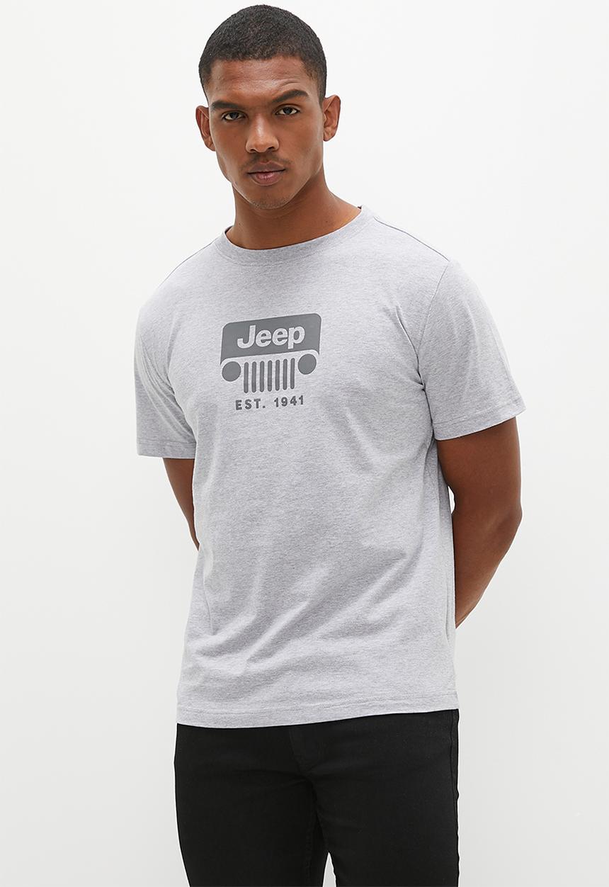 JEEP - Grillie icon print tee - grey melange 