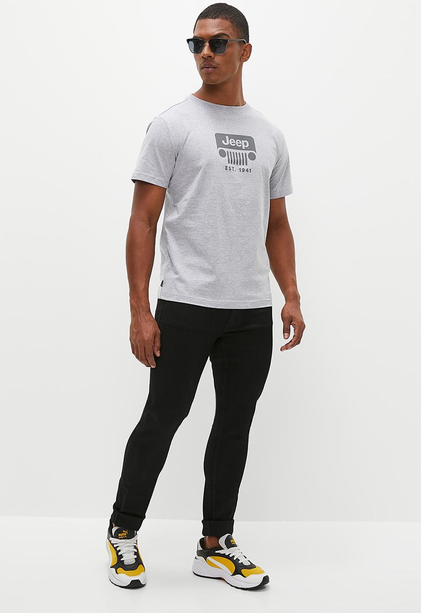 JEEP - Grillie icon print tee - grey melange 
