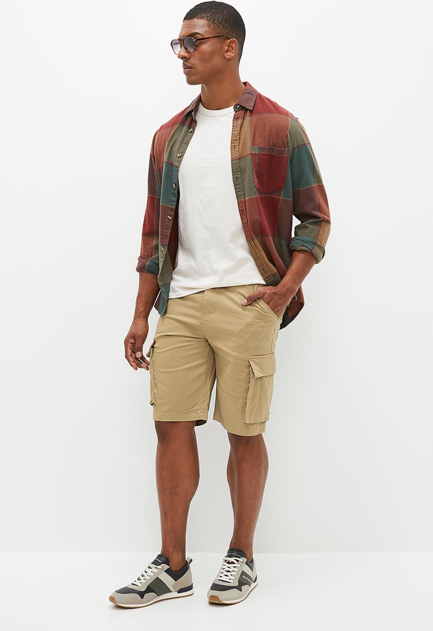 Pierre Cardin - PC stretch cargo shorts - khaki