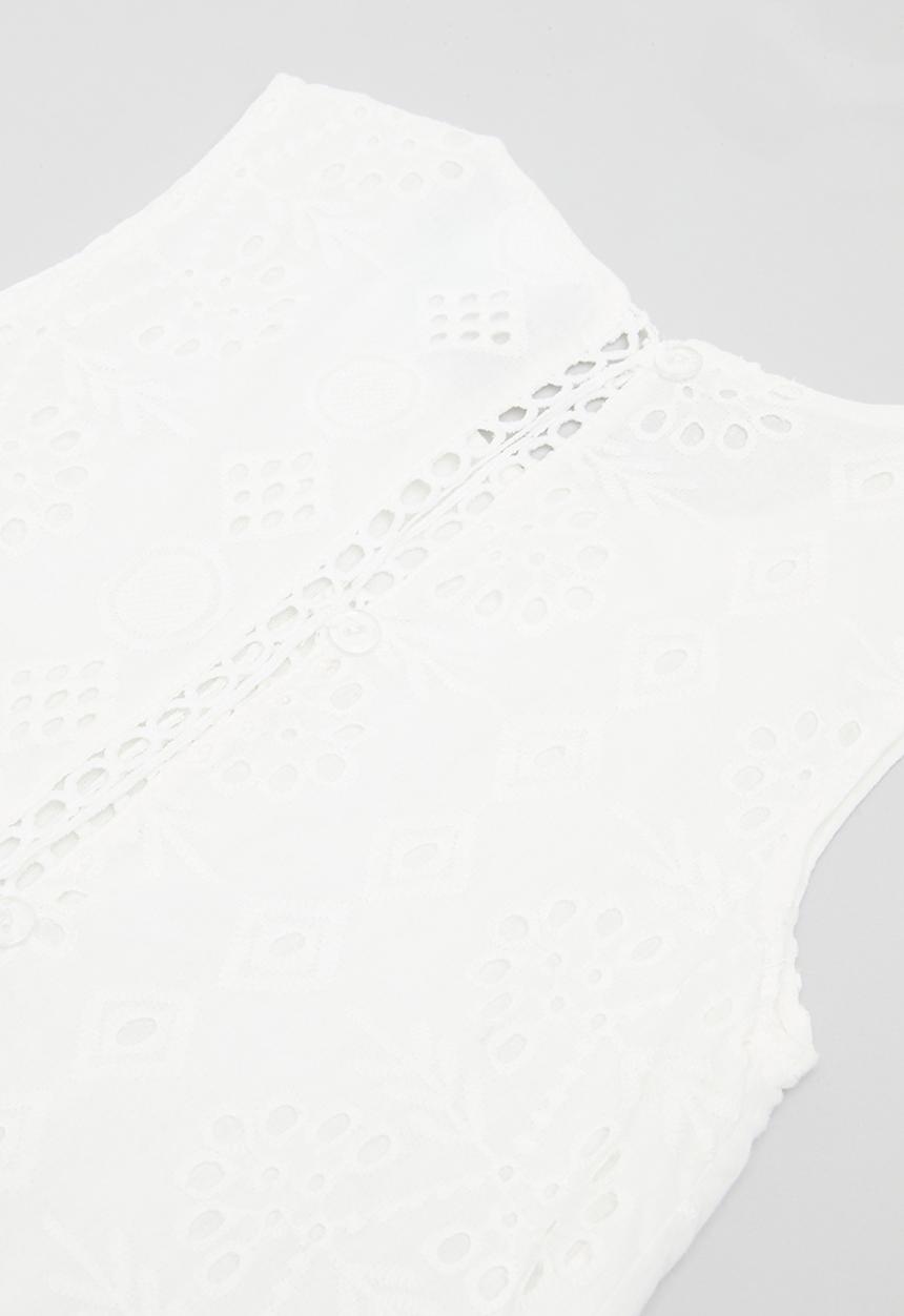 Pop Candy - Anglaise top and short set - white
