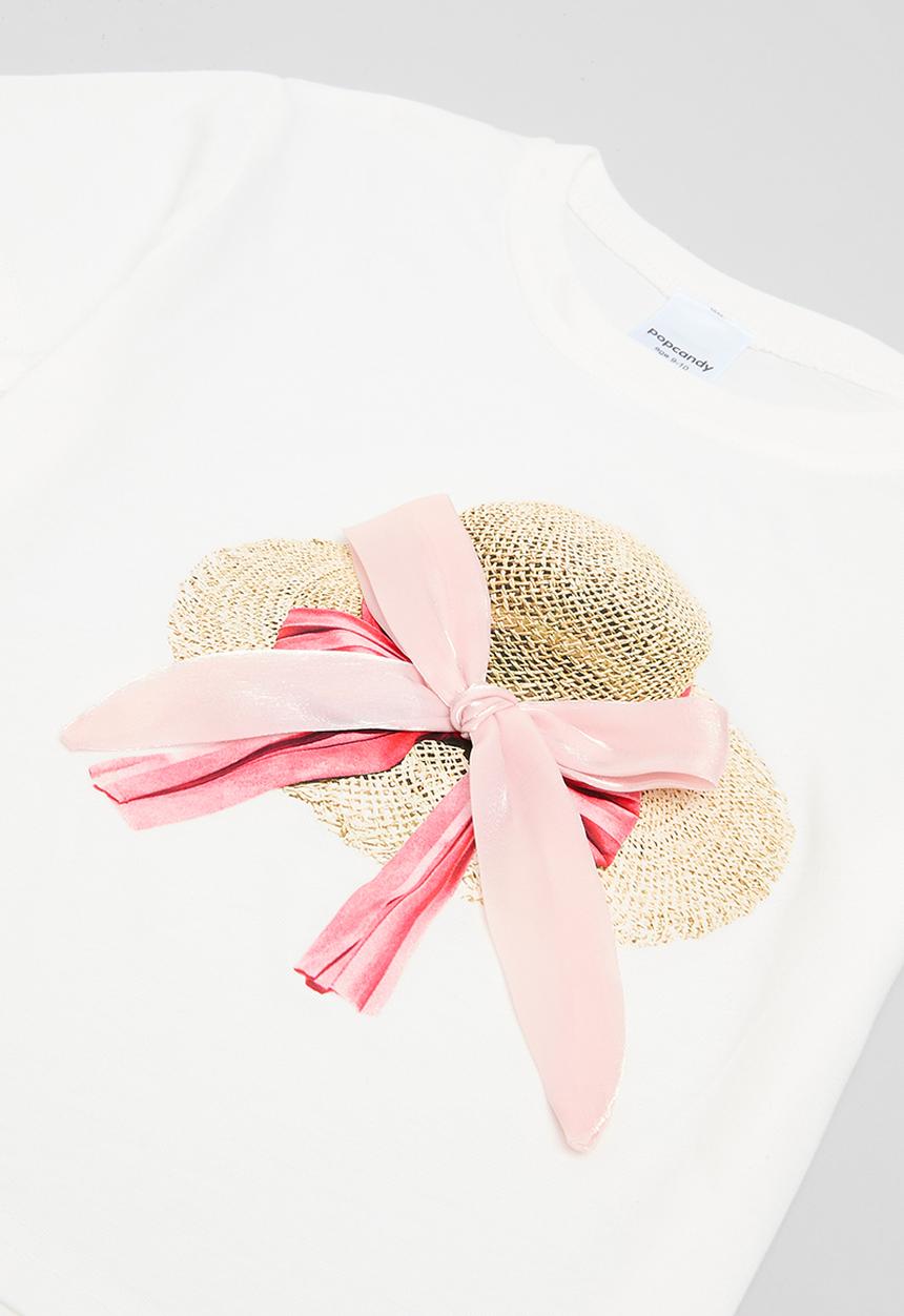Pop Candy - Skirt & tee set - pink & white