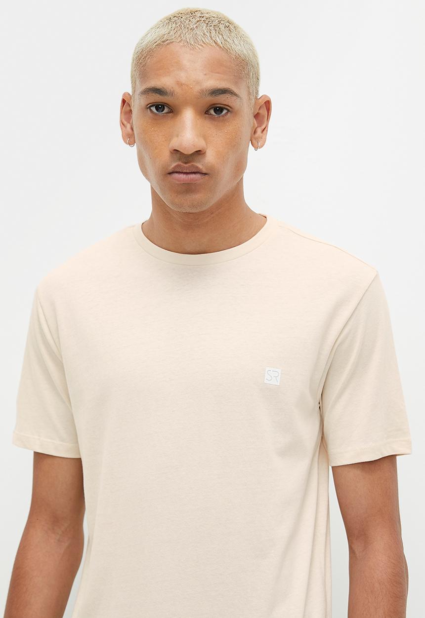 STYLE REPUBLIC - Josh Crew neck logo graphic tee - ecru