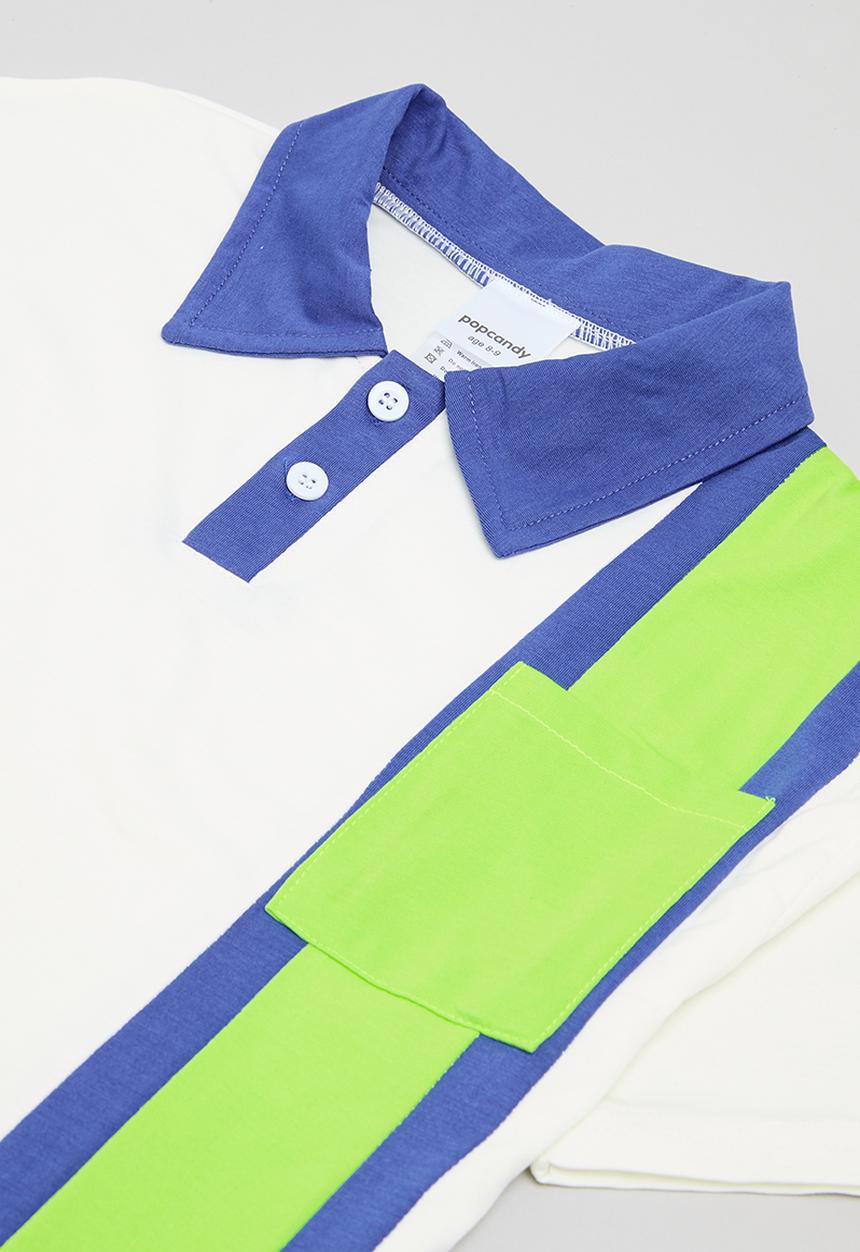 Pop Candy - Collared top & short set - blue 