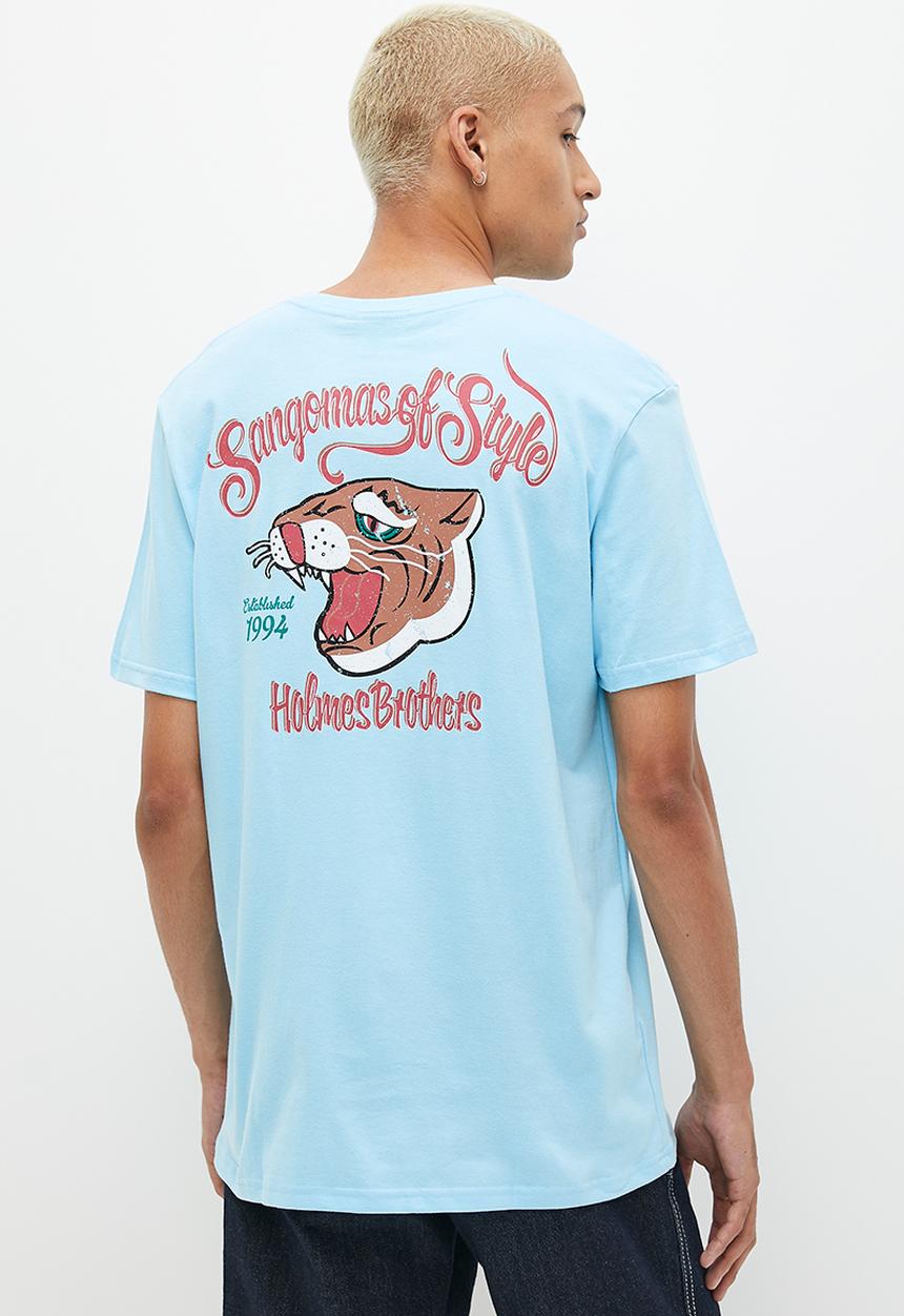 Holmes Bro's - Sangomas tee - mid blue