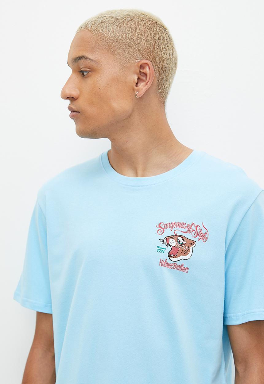 Holmes Bro's - Sangomas tee - mid blue