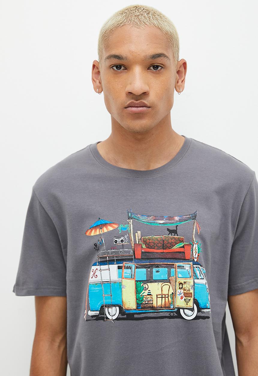 Holmes Bro's - Delux combi tee - grey melange