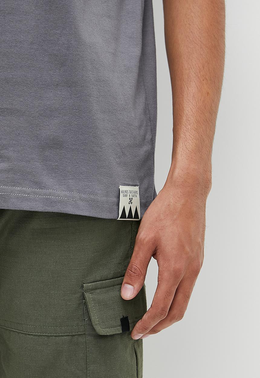 Holmes Bro's - Delux combi tee - grey melange