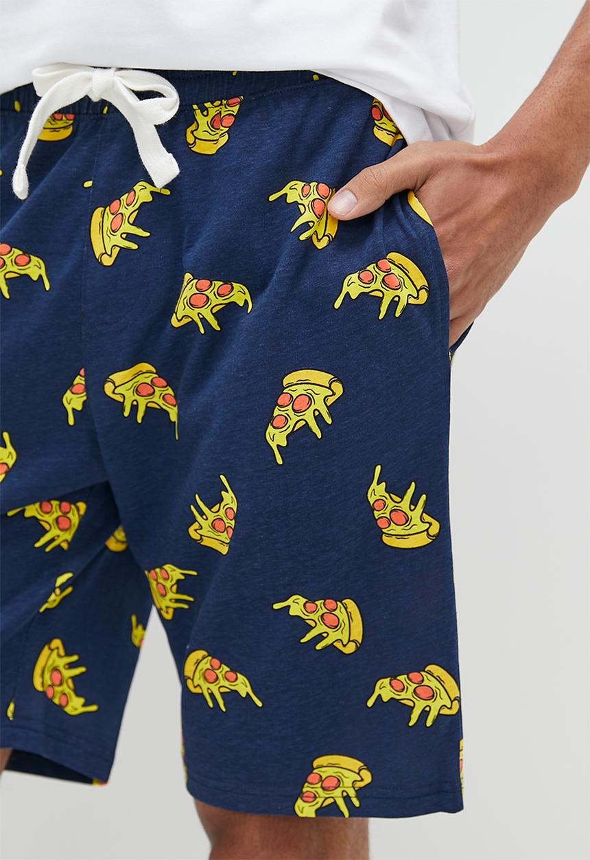 STYLE REPUBLIC - Graphic sleep short set - white/navy