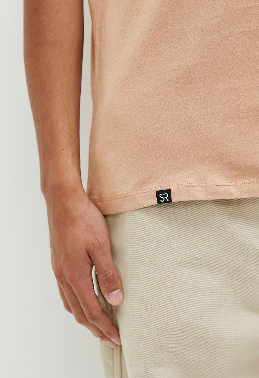 STYLE REPUBLIC - Josh crew neck logo graphic tee - mocca