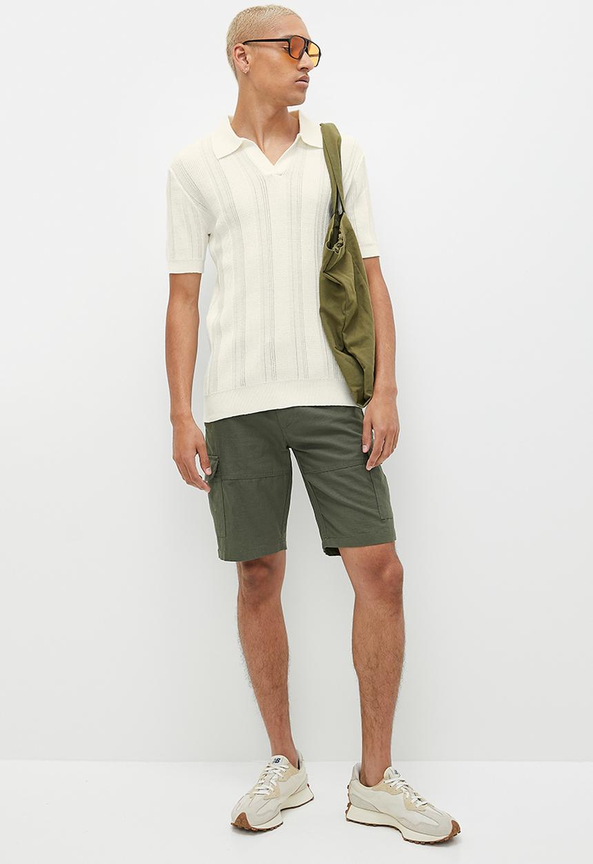 STYLE REPUBLIC - Crochet knit notch neck golfer - milk