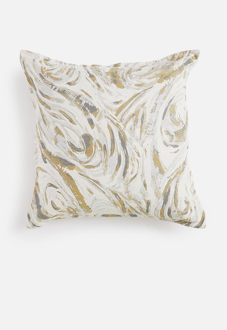 Grey Gardens - Marble Mustard Cushion Cover - Multi