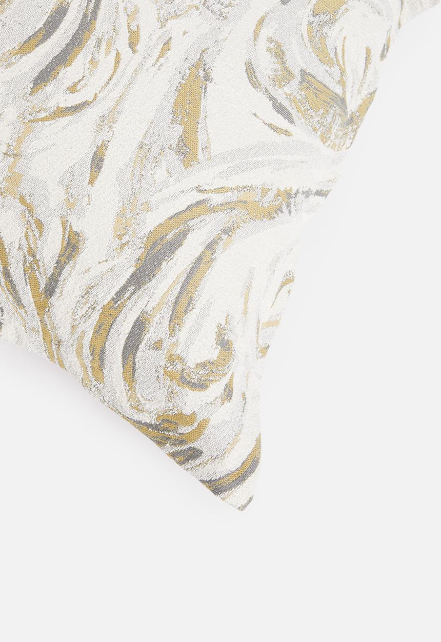 Grey Gardens - Marble Mustard Cushion Cover - Multi