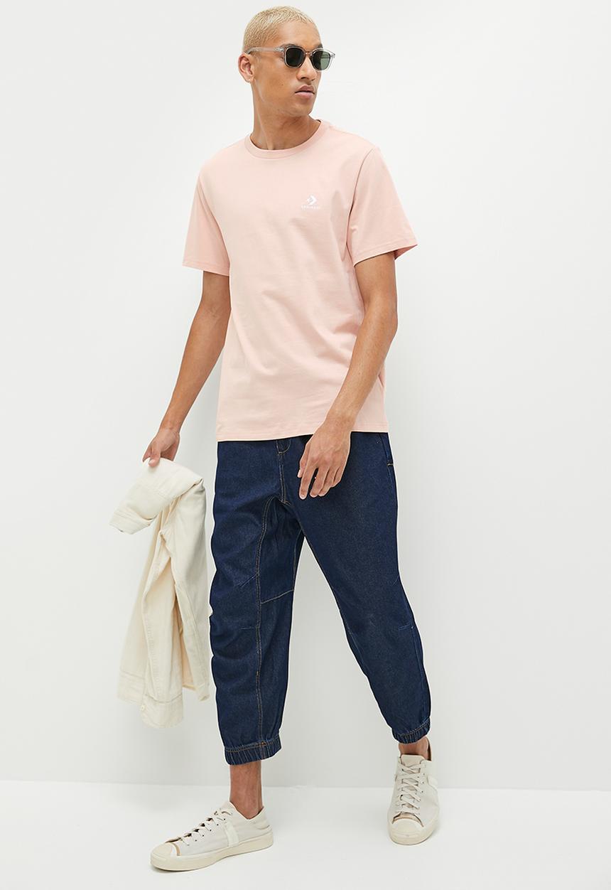 Converse - Converse go-to embroidered star chevron tee - light pink