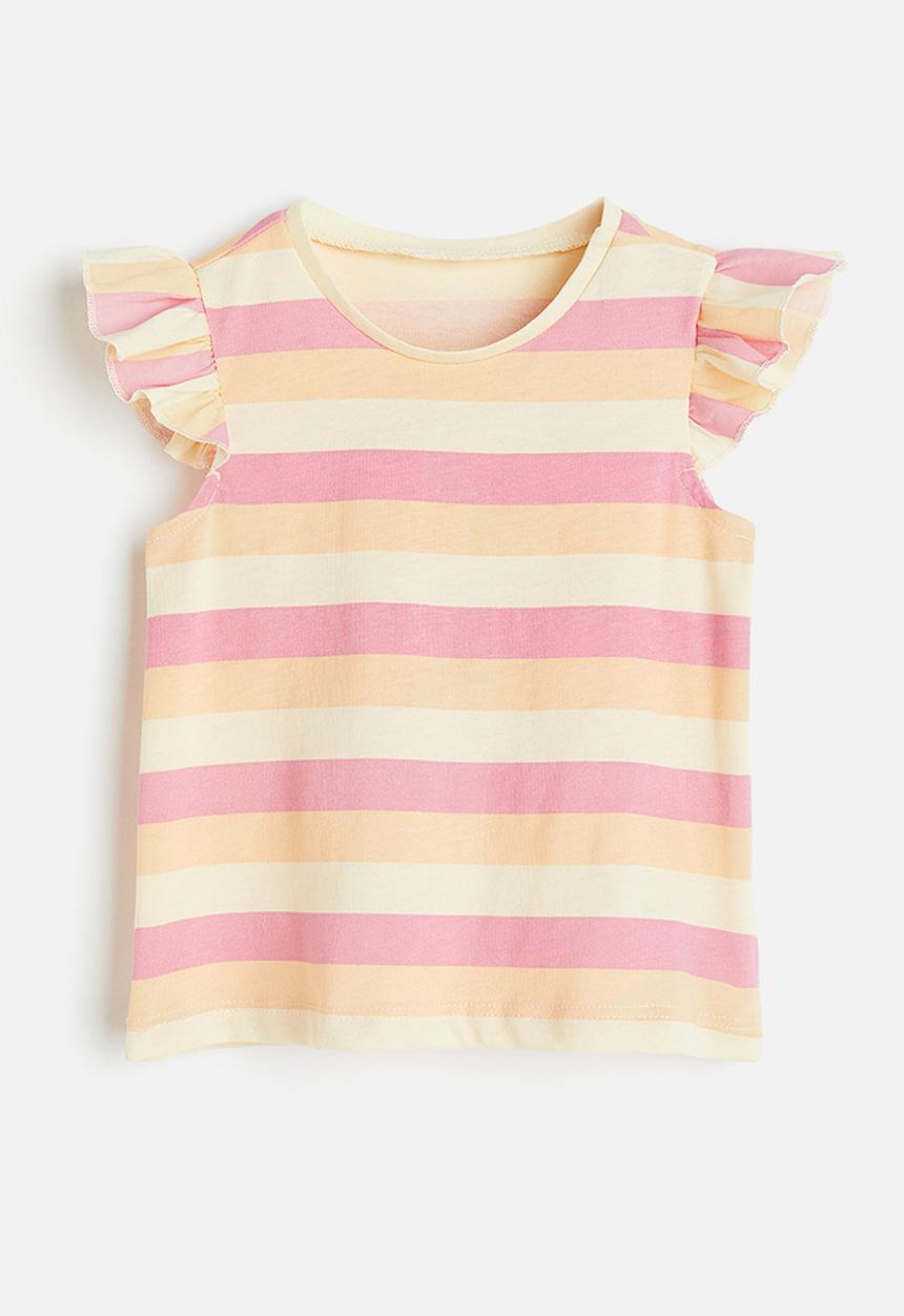 H&M - Printed t-shirt - light yellow striped