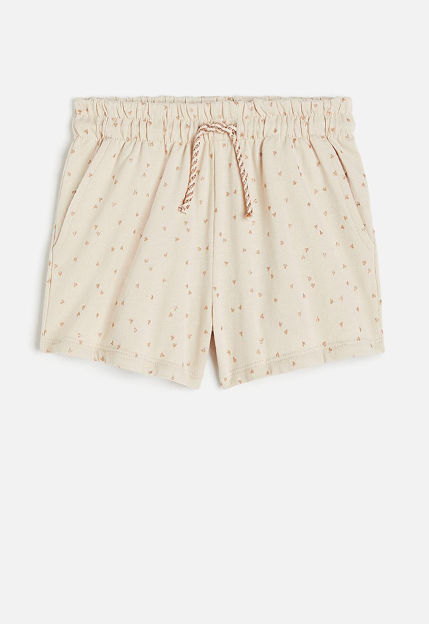 H&M - Sweatshorts - light beige hearts