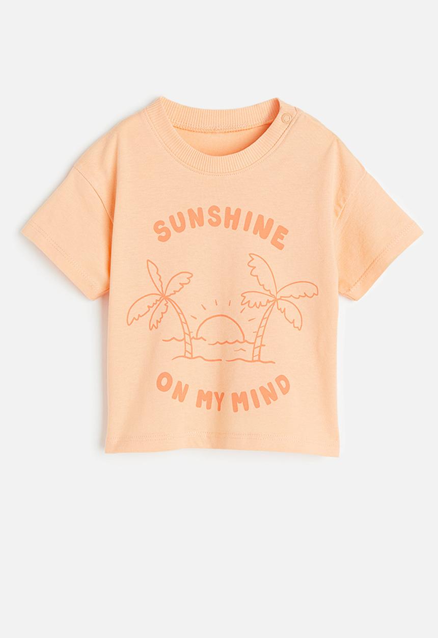 H&M - Printed t-shirt - apricot palm trees 
